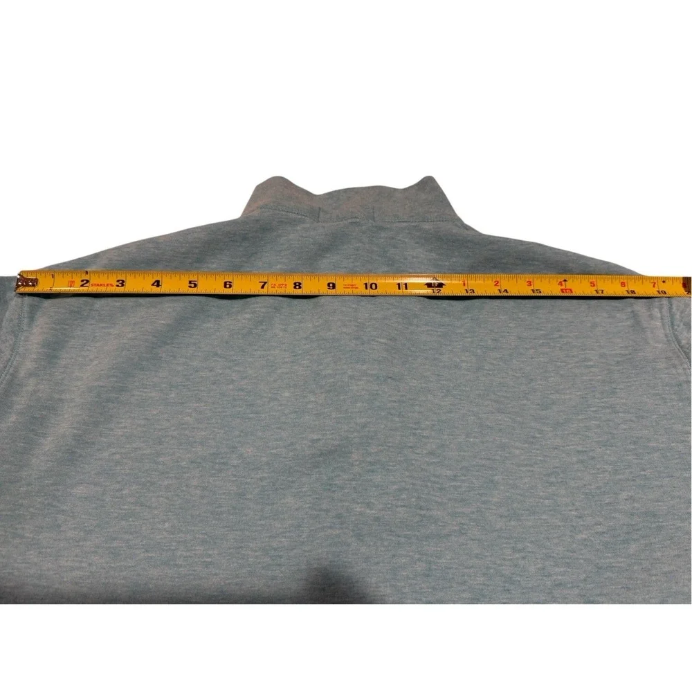 Polo Ralph Lauren Teal Yellow Pony Estate-Rib Quarter-Zip Pullover Sweater Sz LG